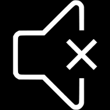 Muted speaker icon indicating no sound.